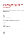 ODS Practice Exam - Open Book - Part 4 - Cancer Registry Coding and Abstraction Questions & Answers