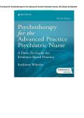 Test Bank For Psychotherapy for the Advanced Practice Psychiatric Nurse 4th Edition by Kathleen Wheeler Complete All Chapters&excl; ALREADY RATED A&plus; 100&percnt; CORRECT ANSWERS&NewLine;