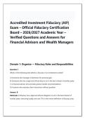 Accredited Investment Fiduciary &lpar;AIF&rpar; &NewLine;Exam &ndash; Official Fiduciary Certification &NewLine;Board &ndash; 2026&sol;2027 Academic Year &ndash;&NewLine;Verified Questions and Answers for &NewLine;Financial Advisors and Wealth Managers
