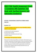 NSG 3160 Health Assessment Exam 1&colon; Complete 300-Question Test Bank with Verified Answers and Rationales