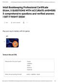 Intuit Bookkeeping Professional Certificate EXAM&comma; &vert;&vert; QUESTIONS WITH ACCURATE ANSWERS &vert;&vert; comprehensive questions and verified answers &vert; GET IT RIGHT &vert;2026&excl;&NewLine;&NewLine;