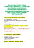 CALIFORNIA NOTARY PUBLIC &NewLine;EXAMINATION WITH ACTUAL QUESTIONS &NewLine;AND VERIFIED ANSWERS&comma; PLUS &NewLine;EXPLAINED RATIONALES&sol;EXPERT &NewLine;VERIFIED FOR GUARANTEED 100&percnt; PASS &NewLine;2026&sol;LATEST UPDATE&sol;INSTANT &NewLine;DOWNLOAD PDF