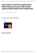 Adult Health III&colon; Final Exam Questions&sol;Exam &lpar;2026&rpar; Questions & Answers &vert; 100&percnt; Verified solutions UPDATE &vert;2026&excl;&excl; STUDY GUIDE EXAM&NewLine;&NewLine;