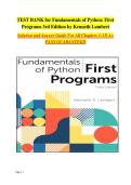 Test Bank for Fundamentals of Python 3rd Edition &vert; Lambert &vert; Chapters 1-13 &vert; Verified MCQs & Answers