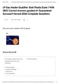 LP Gas Master Qualifier&colon; Bulk Plants Exam &vert; With 100&percnt; Correct Answers graded A&plus; Guaranteed Success&excl;&excl; Newest 2026 Complete Questions&NewLine;&NewLine;
