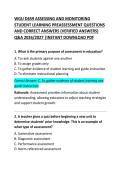 WGU D659 Assessing and Monitoring Student Learning Preassessment Questions and Correct Answers &vert; Complete Practice Exam Study Guide