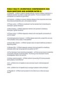 PUBLIC HEALTH JOURNEYMAN COMPREHENSIVE 2026 EXAM QUESTIONS AND ANSWERS RATED