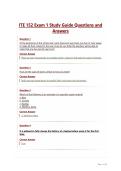 ITE 152 Exam 1 Study Guide Questions and&NewLine;Answers