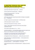 VA REGISTERED TECHNICIAN FINAL EXAM 2026 QUESTIONS AND SOLUTIONS RATED A&period;pdf