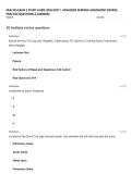 NUR 505 EXAM 2 STUDY GUIDE 2026&sol;2027 &vert; ADVANCED NURSING ASSESSMENT REVIEW&comma; PRACTICE QUESTIONS & ANSWERS
