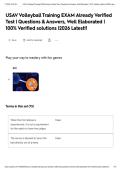 USAV Volleyball Training EXAM Already Verified Test &vert; Questions & Answers&comma; Well Elaborated &vert; 100&percnt; Verified solutions &vert;2026 Latest&excl;&excl;&NewLine;&NewLine;