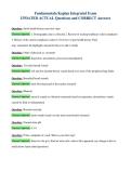 Fundamentals&colon;Kaplan Integrated Exam&NewLine;UPDATED ACTUAL Questions and CORRECT Answers