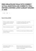 PEDS HEMATOLOGY EXAM WITH CORRECT ACTUAL QUESTIONS AND CORRECTLY WELL DEFINED ANSWERS LATEST ALREADY GRADED A&plus; 2026