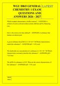 WGU D843 GENERAL &NewLine;CHEMISTRY 1 EXAM &NewLine;QUESTIONS AND &NewLine;ANSWERS 2026 - 2027  