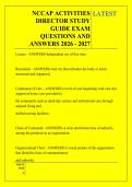 NCCAP ACTIVITIES &NewLine;DIRECTOR STUDY &NewLine;GUIDE EXAM &NewLine;QUESTIONS AND &NewLine;ANSWERS 2026 - 2027