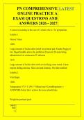 PN COMPREHENSIVE &NewLine;ONLINE PRACTICE A &NewLine;EXAM QUESTIONS AND &NewLine;ANSWERS 2026 - 2027