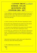 CANNON TRUST &NewLine;SCHOOL 1 EXAM &NewLine;QUESTIONS AND &NewLine;ANSWERS 2026 - 2027