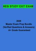 HESI Study Exit Exam &vert; Questions & Answers&comma; Practice Test&comma; Study Guide & Revision Notes &vert; Latest 2026 PDF