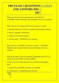 TBS EXAM 1 QUESTIONS &NewLine;AND ANSWERS 2026 - &NewLine;2027