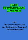 HESI RN Fundamentals Exit Exam Latest 2025&ndash;2026 &vert; Questions & Answers&comma; Practice Test&comma; Study Guide & Revision Notes &vert; Actual Exam PDF