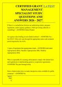 CERTIFIED GRANT &NewLine;MANAGEMENT &NewLine;SPECIALIST STUDY &NewLine;QUESTIONS AND &NewLine;ANSWERS 2026 - 2027