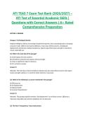 ATI TEAS 7 Exam Test Bank &lpar;2026&sol;2027&rpar; &ndash; ATI Test of Essential Academic Skills &vert; Questions with Correct Answers &vert; A&plus; Rated Comprehensive Preparation