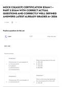 MOCK CG&lpar;ASCP&rpar; CERTIFICATION EXAM 1 &ndash; PART 2 EXAM WITH CORRECT ACTUAL QUESTIONS AND CORRECTLY WELL DEFINED ANSWERS LATEST ALREADY GRADED A&plus; 2026