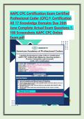 AAPC CPC Certification Exam Certified Professional Coder &lpar;CPC&rpar;&reg; Certification All 17 Knowledge Domains Due 26th June Complete Actual Exam Questions 1- 100 Screenshots AAPC CPC Online Exam&period;pdf