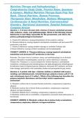 Nutrition Therapy and Pathophysiology &vert; Comprehensive Study Guide&comma; Practice Exam&comma; Questions & Answers&comma; Medical Nutrition Therapy Exam Prep Test Bank&comma; Clinical Nutrition&comma; Disease Processes&comma; Therapeutic Diets&comma; Metabolism&comma; Diabetes Management&comma; Cardiovascular