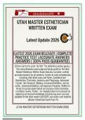 tah Master Esthetician State Written Test 2026 &vert; Comprehensive Final Review with 100&percnt; Accurate Answers &lpar;PDF&rpar;