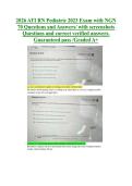 ATI RN Pediatric 2023 Exam with NGN &NewLine;70 Questions and Answers&sol; with screenshots &NewLine;Questions and correct verified answers&period; &NewLine;Guaranteed pass &sol;Graded A&plus; &NewLine;&NewLine;&NewLine;&NewLine;
