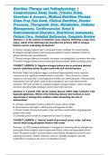 Nutrition Therapy and Pathophysiology &vert; Comprehensive Study Guide&comma; Practice Exam&comma; Questions & Answers&comma; Medical Nutrition Therapy Exam Prep Test Bank&comma; Clinical Nutrition&comma; Disease Processes&comma; Therapeutic Diets&comma; Metabolism&comma; Diabetes Management&comma; Cardiovascular