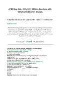 AT&T New Hire&ndash; 2026&sol;2027 Edition &ndash;Questions with 100&percnt; Verified Correct Answers 