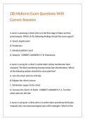 OB Midterm Exam Questions With Correct Answers