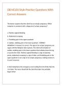 OB NCLEX Style Practice Questions With Correct Answers