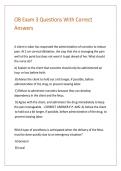 OB Exam 3 Questions With Correct Answers 