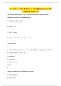 NJ LIFE INSURANCE Test Questions with&NewLine;Correct Answers