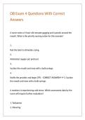 OB Exam 4 Questions With Correct Answers