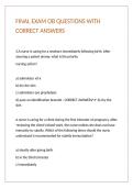 FINAL EXAM OB QUESTIONS WITH CORRECT ANSWERS