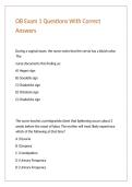 OB Exam 1 Questions With Correct Answers 