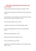 BSIS Liability &sol; Legal Aspects Exam &num;1 Questions with&NewLine;correct answers
