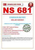 NS 681 Complete Review 2026-2027&colon; 98 Verified Q&A for Final Exam Preparation&NewLine;&NewLine;