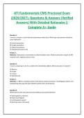 ATI Fundamentals CMS Proctored Exam &lpar;2026&sol;2027&rpar;&comma; Questions & Answers &lpar;Verified Answers&rpar; With Detailed Rationales &vert;&vert; Complete A&plus; Guide