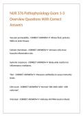 NUR 376 Pathophysiology Exam 1-3 Overview Questions With Correct Answers