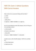 NUR 376- Exam 1- Kahoot Questions With Correct Answers