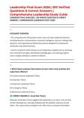 Leadership Final Exam 2026 &vert; 200 Verified Questions & Correct Answers &vert; Comprehensive Leadership Study Guide
