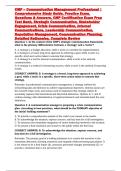 CMP &ndash; Communication Management Professional &vert; Comprehensive Study Guide&comma; Practice Exam&comma; Questions & Answers&comma; CMP Certification Exam Prep Test Bank&comma; Strategic Communication&comma; Stakeholder Engagement&comma; Crisis Communication&comma; Internal Communications&comma; Leadership 