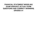 Financial Statement Modeling Actual Exam 2026-2027 &vert; Complete Q&As with Rationales&NewLine;