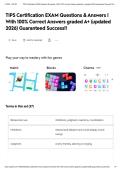 TIPS Certification EXAM Questions & Answers &vert; With 100&percnt; Correct Answers graded A&plus; &lpar;updated 2026&rpar; Guaranteed Success&excl;&excl;&NewLine;&NewLine;