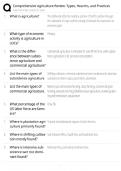 Agriculture Review Types &sol; Hearths Practices Guide &sol; Score 100&percnt; Prep &sol; 2025 New Version &sol; Exam Resource